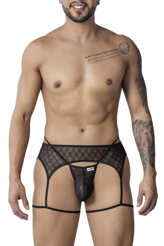 CandyMan Men's Underwear 99898 Geometric Mesh Thongs Color Black