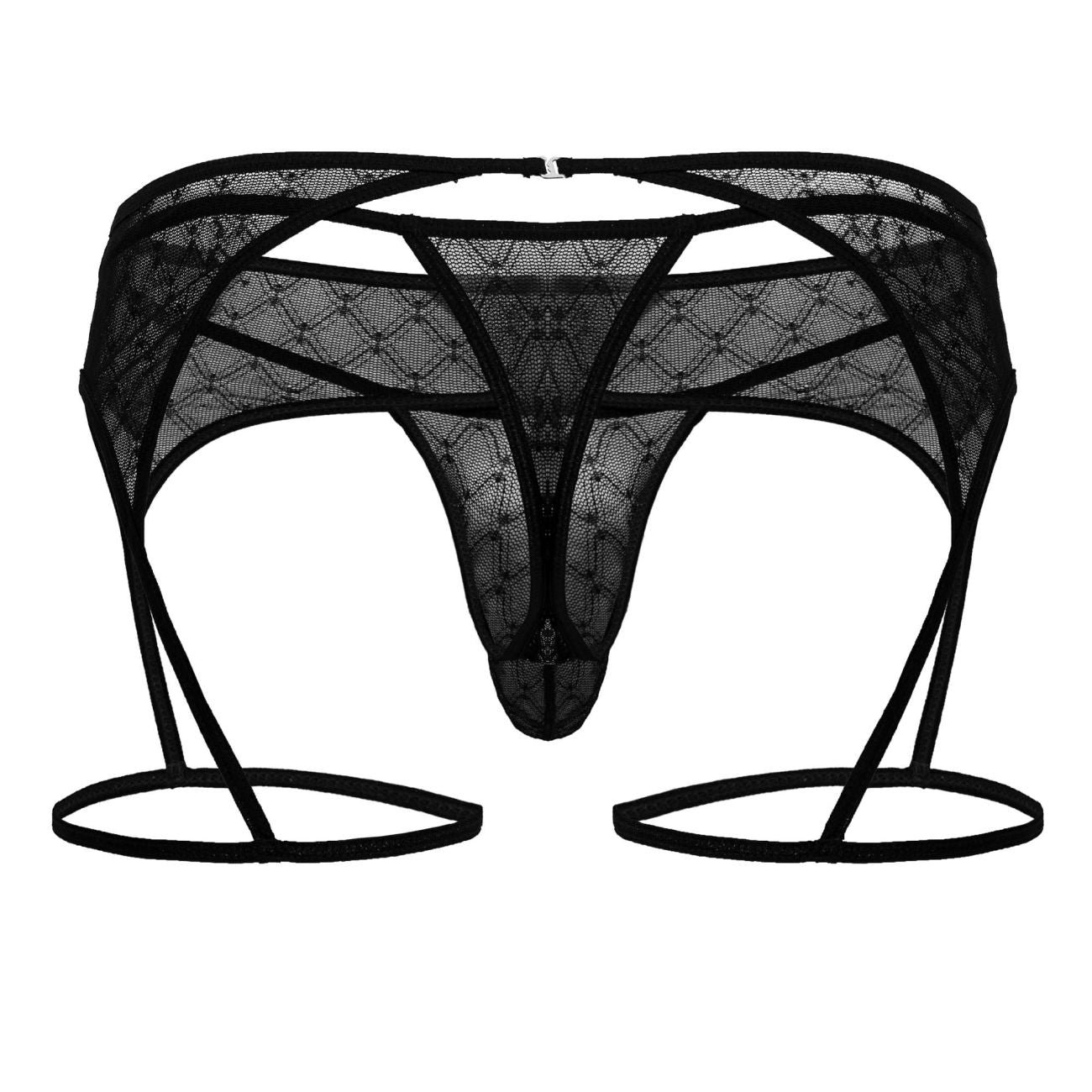CandyMan Men's Underwear 99898 Geometric Mesh Thongs Color Black