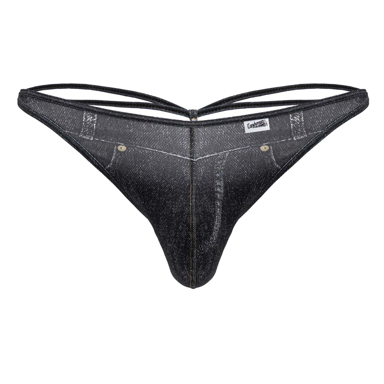 CandyMan Men's Underwear 99899 Cowboy Thongs Color Denim Black