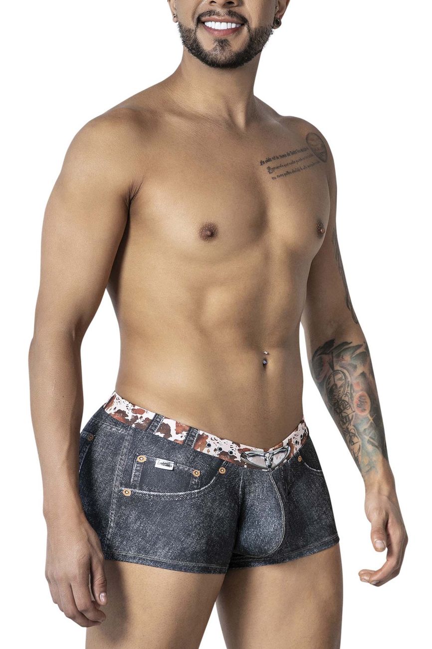 CandyMan Men's Underwear 99904 Cowboy Trunks Color Denim Black