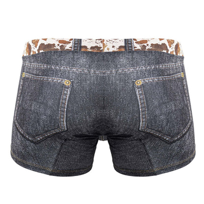 CandyMan Men's Underwear 99904 Cowboy Trunks Color Denim Black