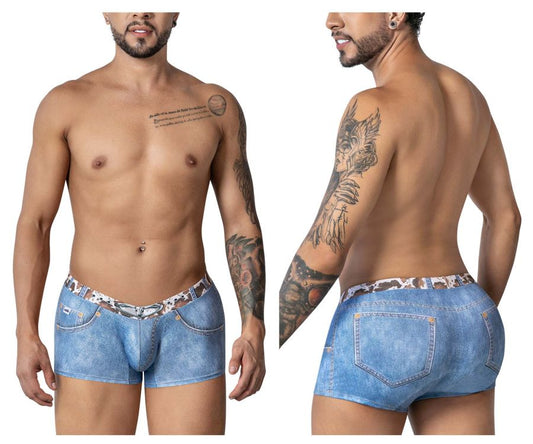 CandyMan Men's Underwear 99904 Cowboy Trunks Color Denim Blue