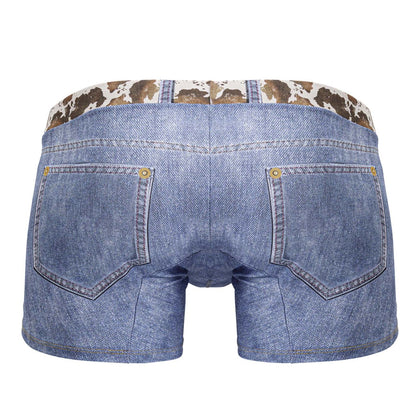 CandyMan Men's Underwear 99904 Cowboy Trunks Color Denim Blue