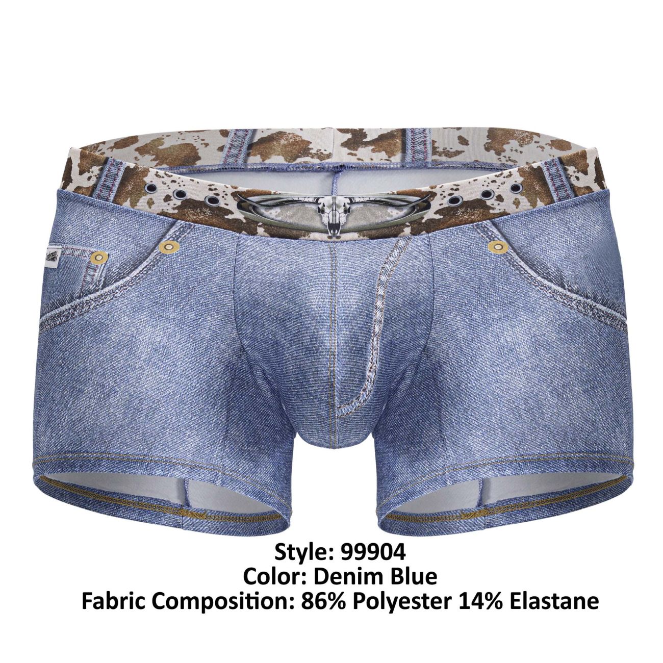 CandyMan Men's Underwear 99904 Cowboy Trunks Color Denim Blue