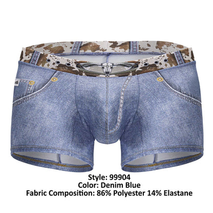CandyMan Men's Underwear 99904 Cowboy Trunks Color Denim Blue