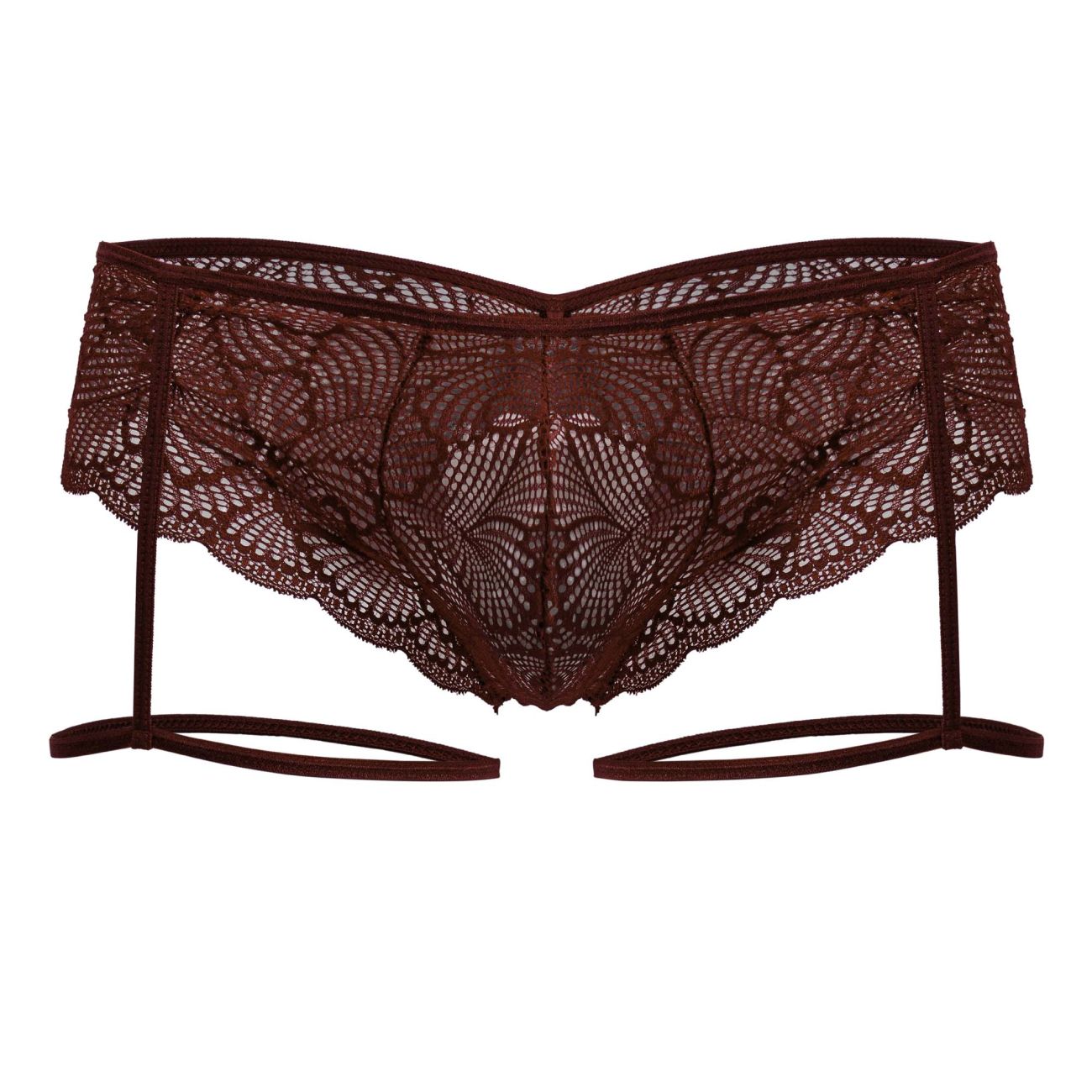 CandyMan Men's Underwear 99905 Garter Lace Briefs Color Burgundy