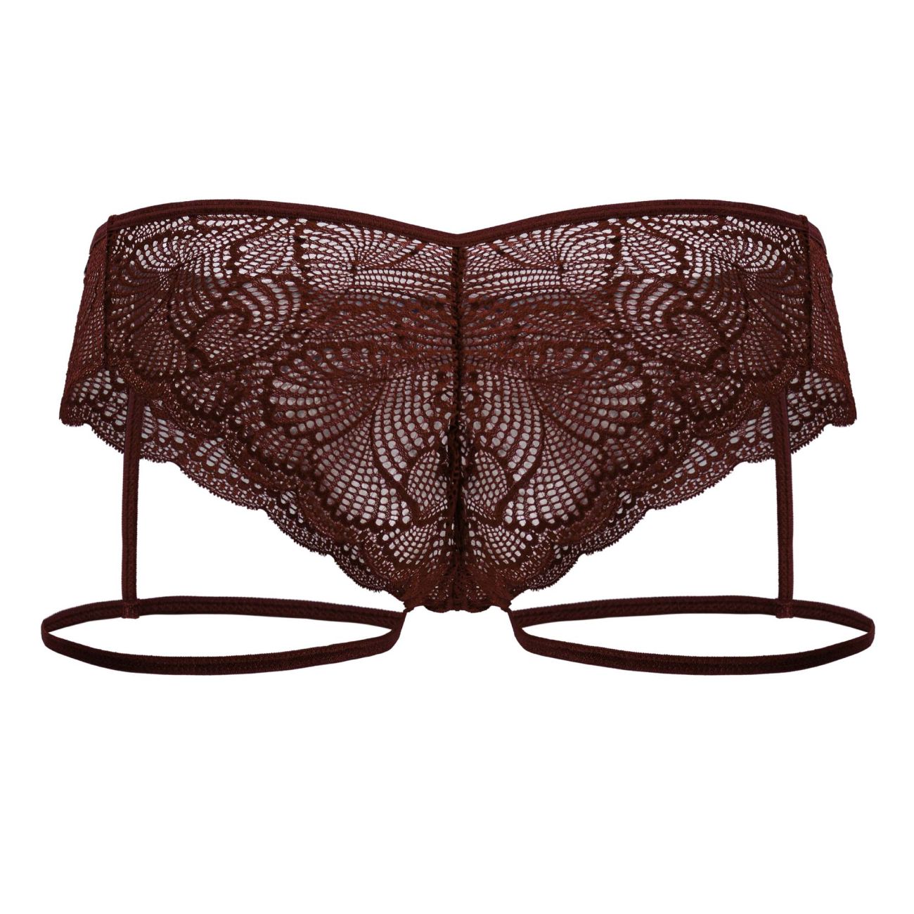 CandyMan Men's Underwear 99905 Garter Lace Briefs Color Burgundy