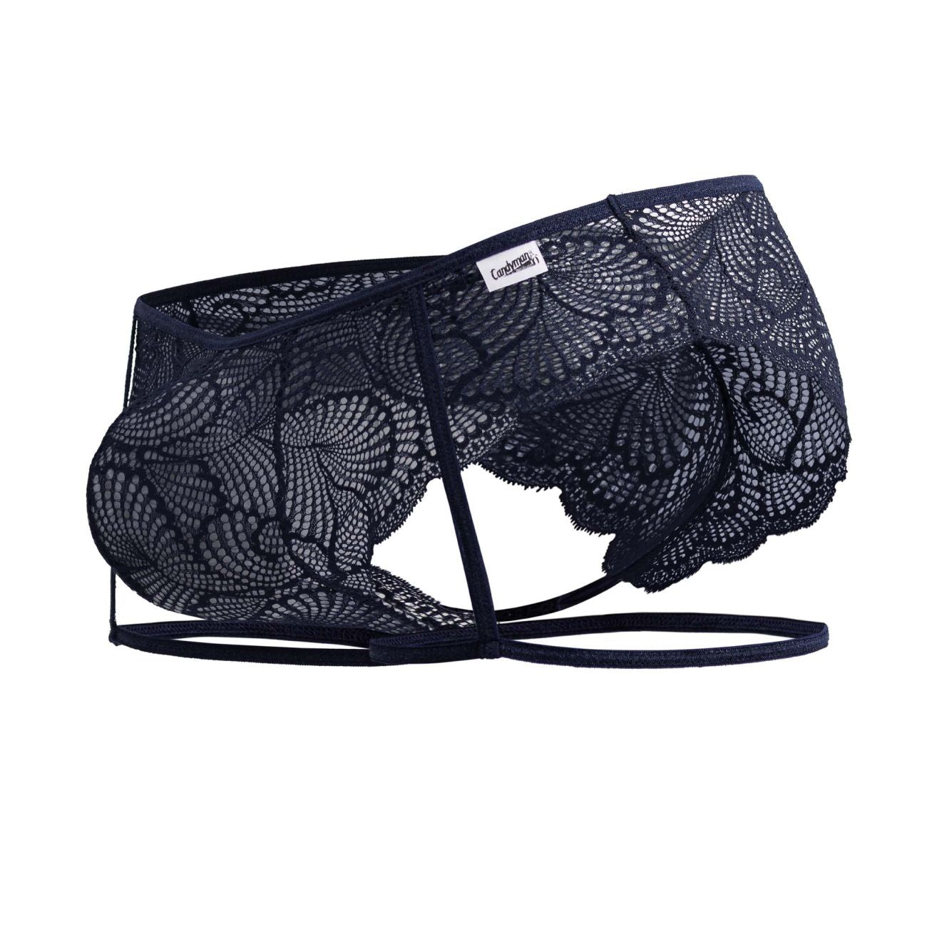 CandyMan Men's Underwear 99905 Garter Lace Briefs Color Navy
