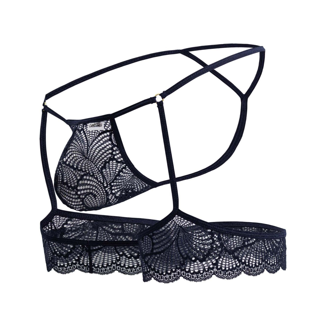 CandyMan Men's Underwear 99906 Garter Lace Thongs Color Navy