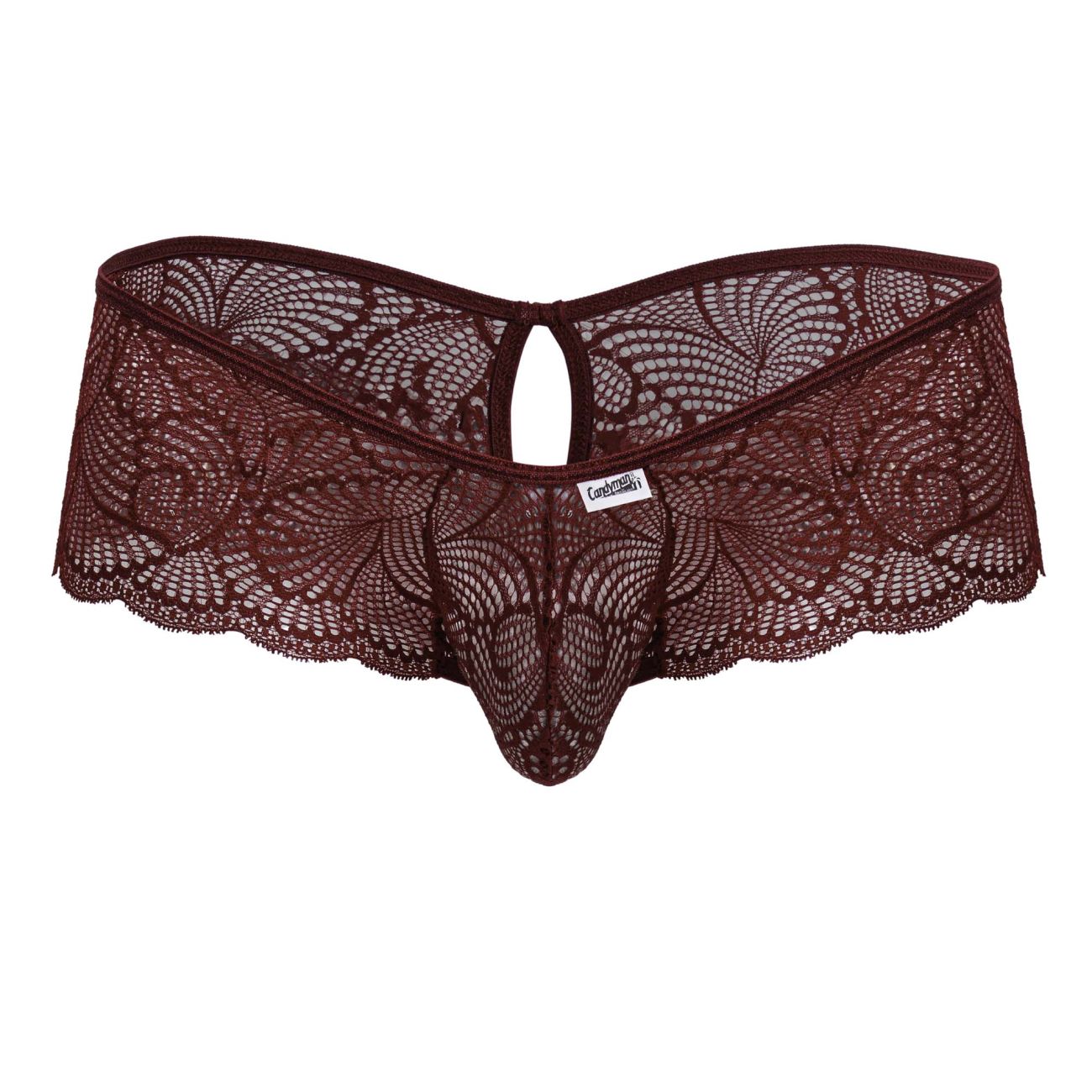CandyMan 99907 Men's Underwear Lace Trunks Color Burgundy