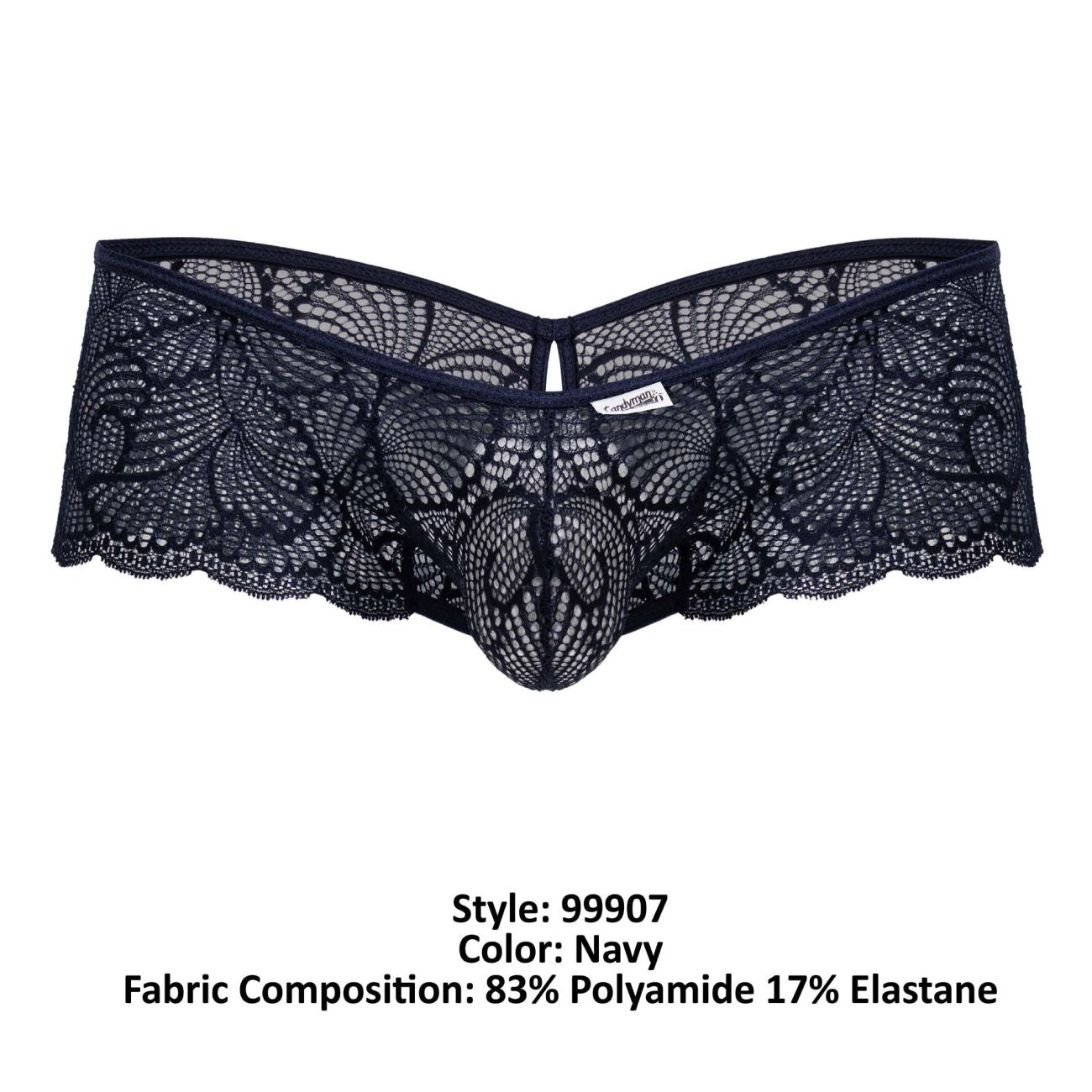 CandyMan 99907 Men's Underwear Lace Trunks Color Navy