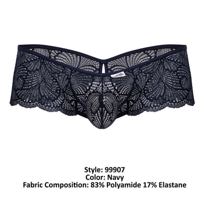 CandyMan 99907 Men's Underwear Lace Trunks Color Navy