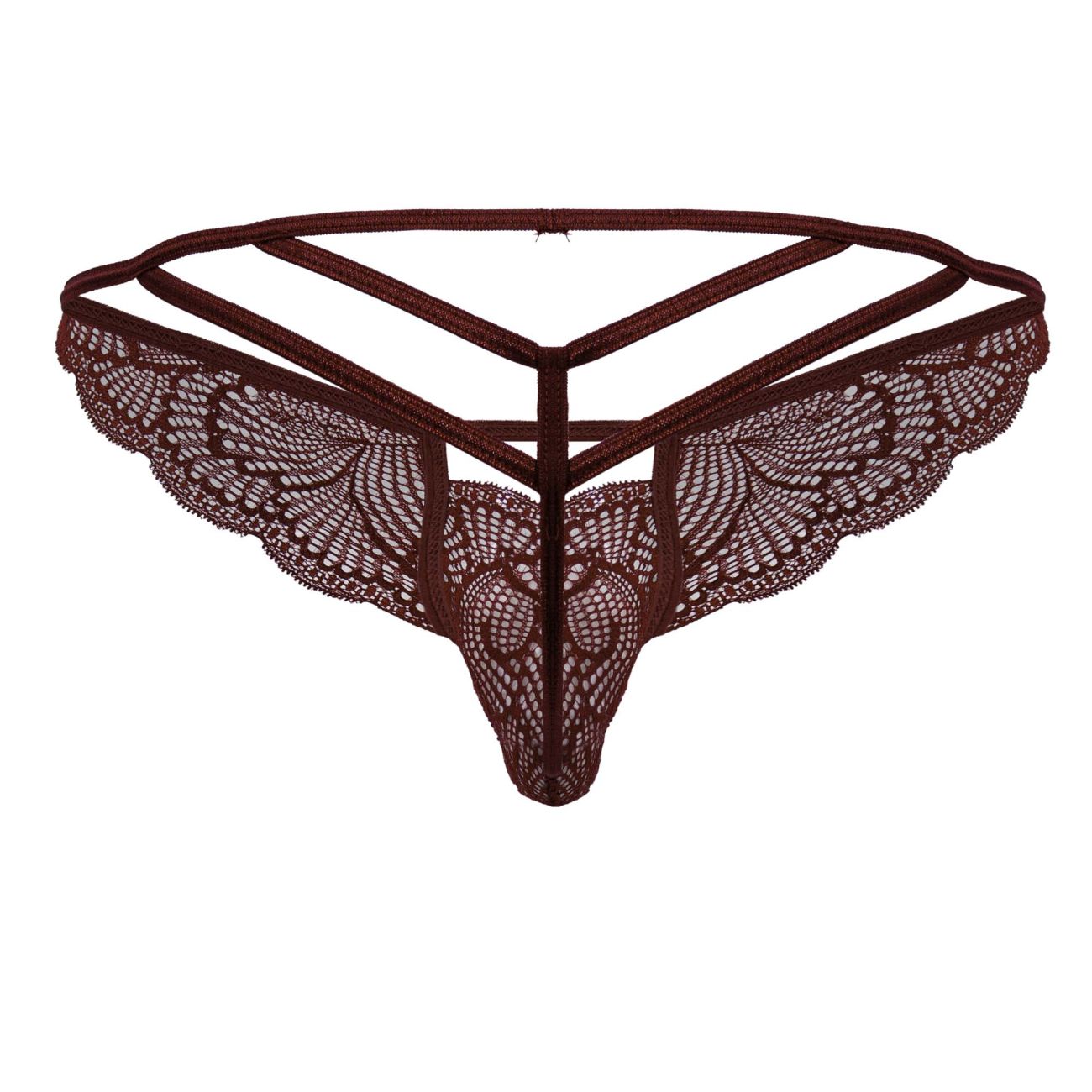 CandyMan Men's Underwear 99910 Lace Thongs Color Burgundy