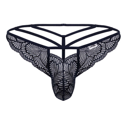 CandyMan Men's Underwear 99910 Lace Thongs Color Navy