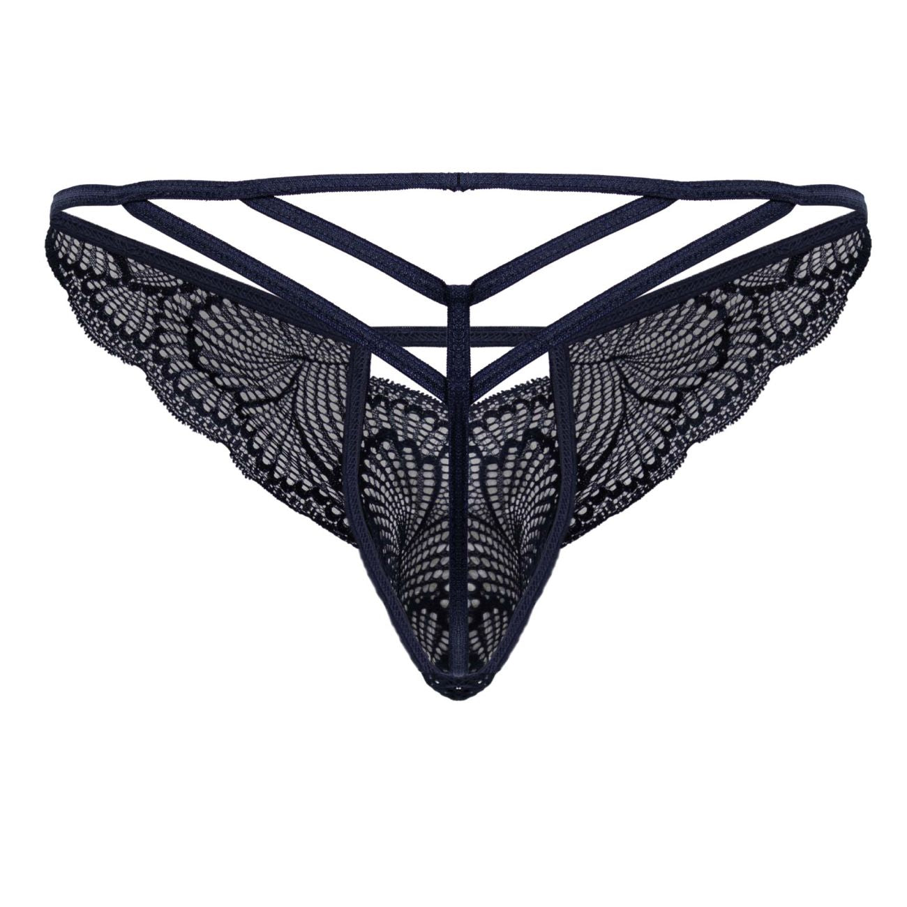 CandyMan Men's Underwear 99910 Lace Thongs Color Navy