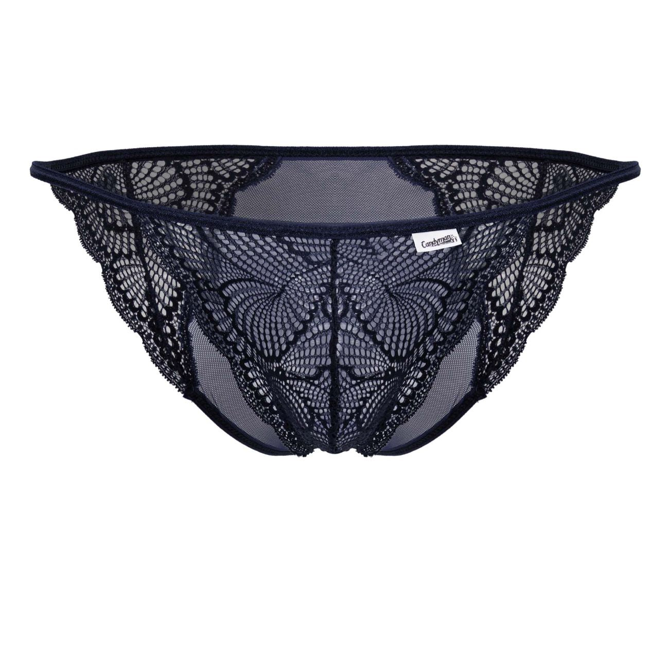 CandyMan Men's Underwear 99914 Lace Briefs Color Navy