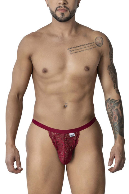 Burgundy Lace Polyamide Thong - view 2