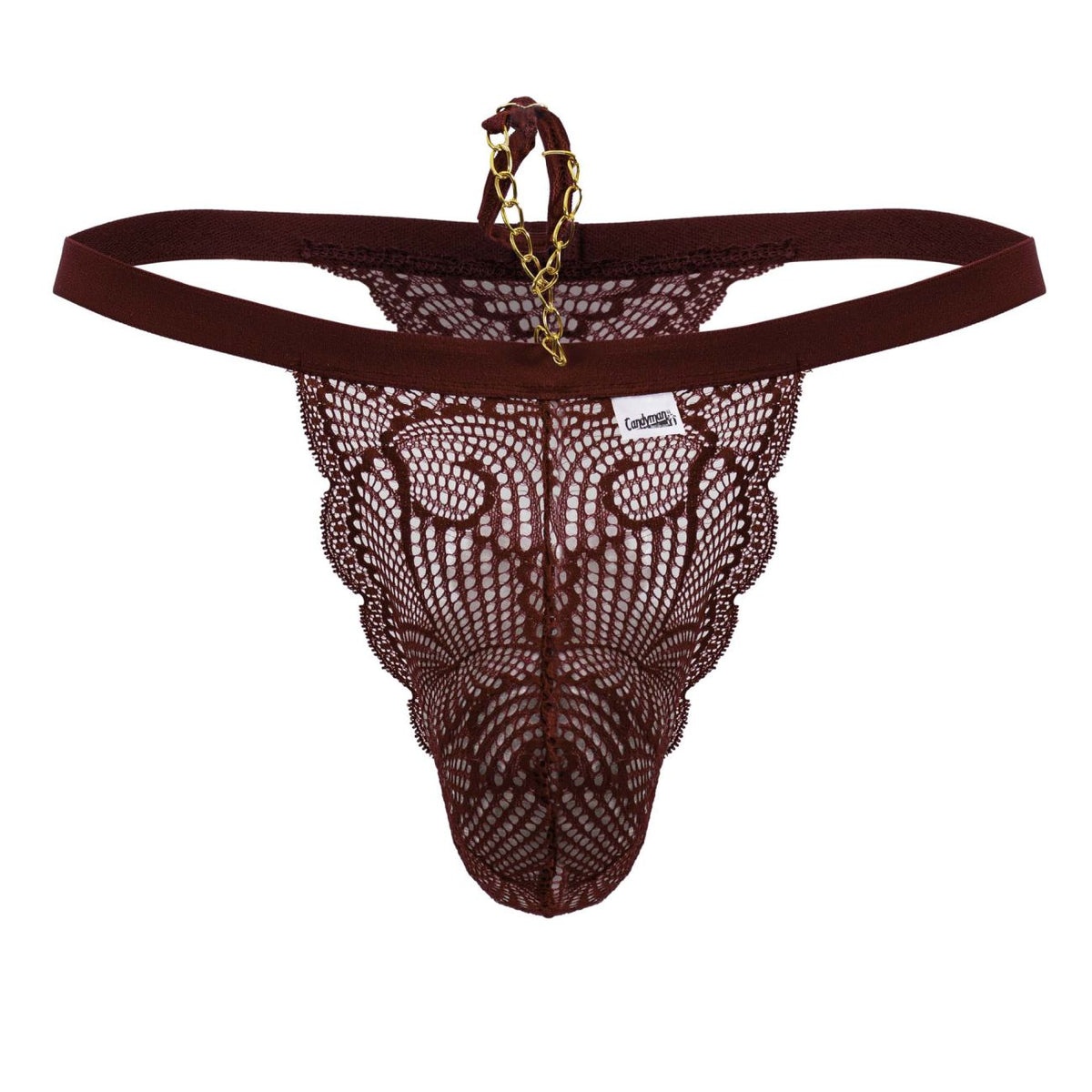 Burgundy Lace Polyamide Thong - view 5
