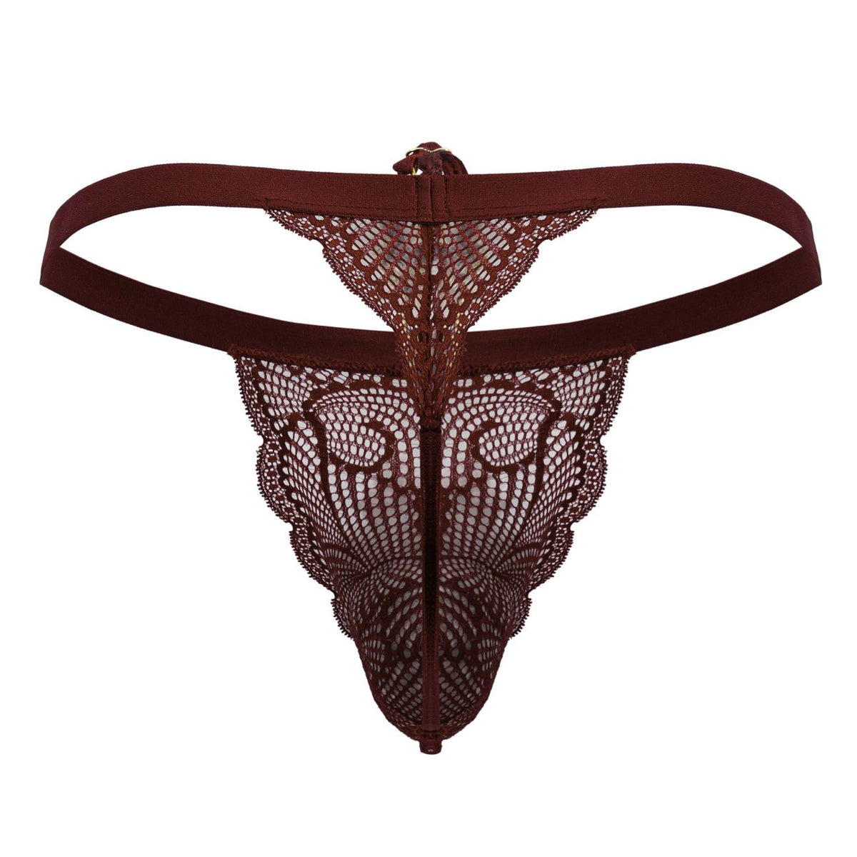 Burgundy Lace Polyamide Thong - view 7