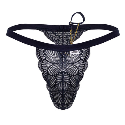 CandyMan Men's Underwear 99915 Lace Thongs Color Navy