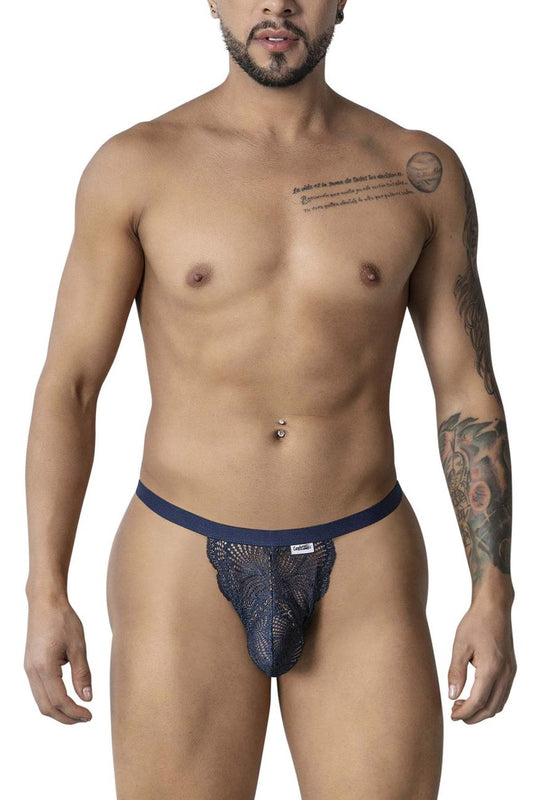 CandyMan Men's Underwear 99915 Lace Thongs Color Navy