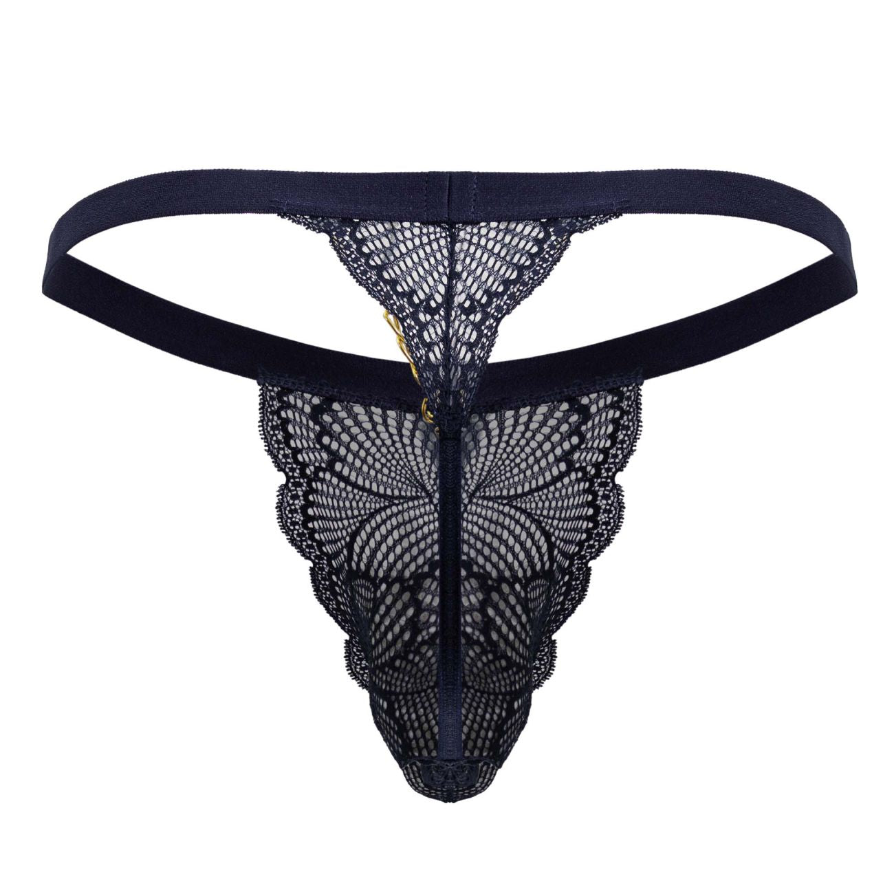 CandyMan Men's Underwear 99915 Lace Thongs Color Navy