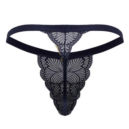 CandyMan Men's Underwear 99915 Lace Thongs Color Navy