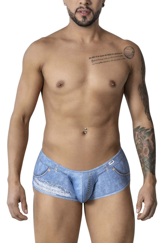 CandyMan Men's Underwear 99921 Cowboy Trunks Color Denim Blue