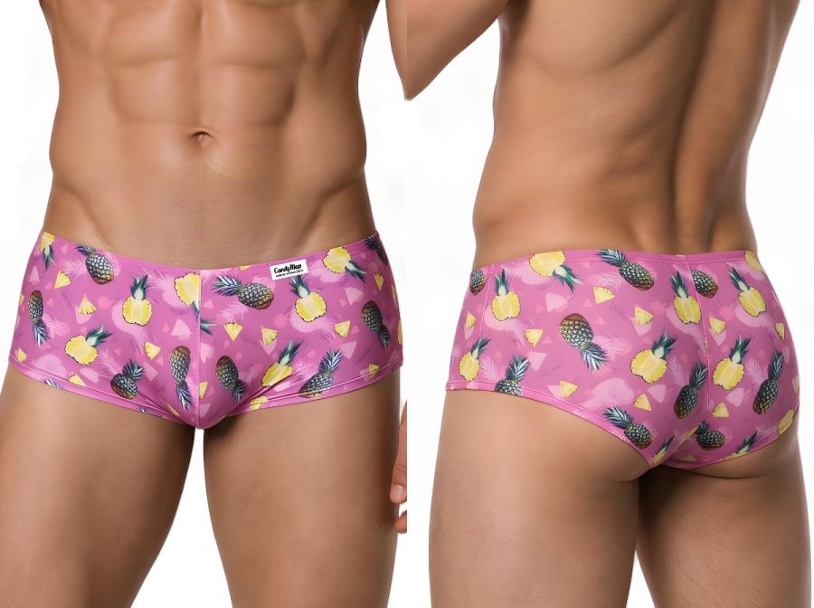 CandyMan 99922 Men's Underwear Printed Low Rise Trunks Color Printed Pink