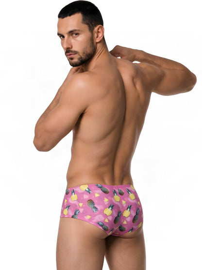 CandyMan 99922 Men's Underwear Printed Low Rise Trunks Color Printed Pink