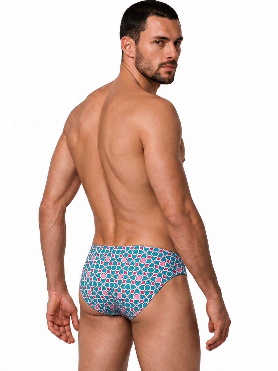 CandyMan Printed Bikini Briefs - Printed Blue