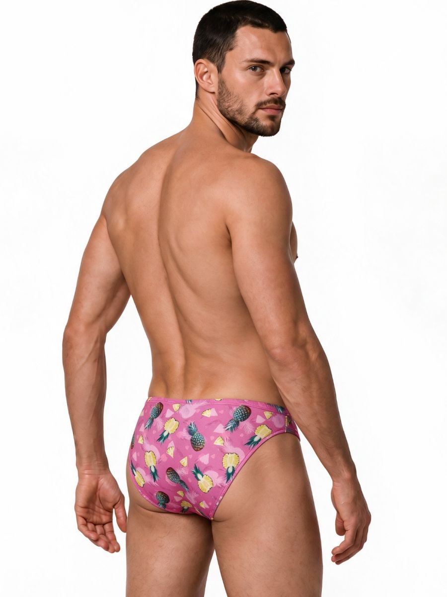 CandyMan 99923 Men's Underwear Printed Bikini Briefs Color Printed Pink