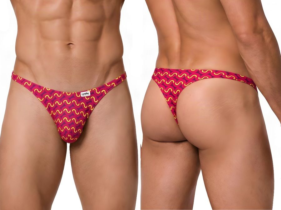 CandyMan 99924 Men's Underwear Printed Thong Color Printed Fuchsia
