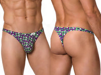 Printed Purple Thong - view 1