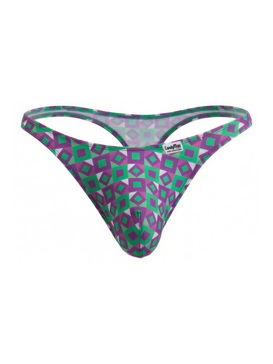 CandyMan 99924 Men's Underwear Printed Thong Color Printed Purple