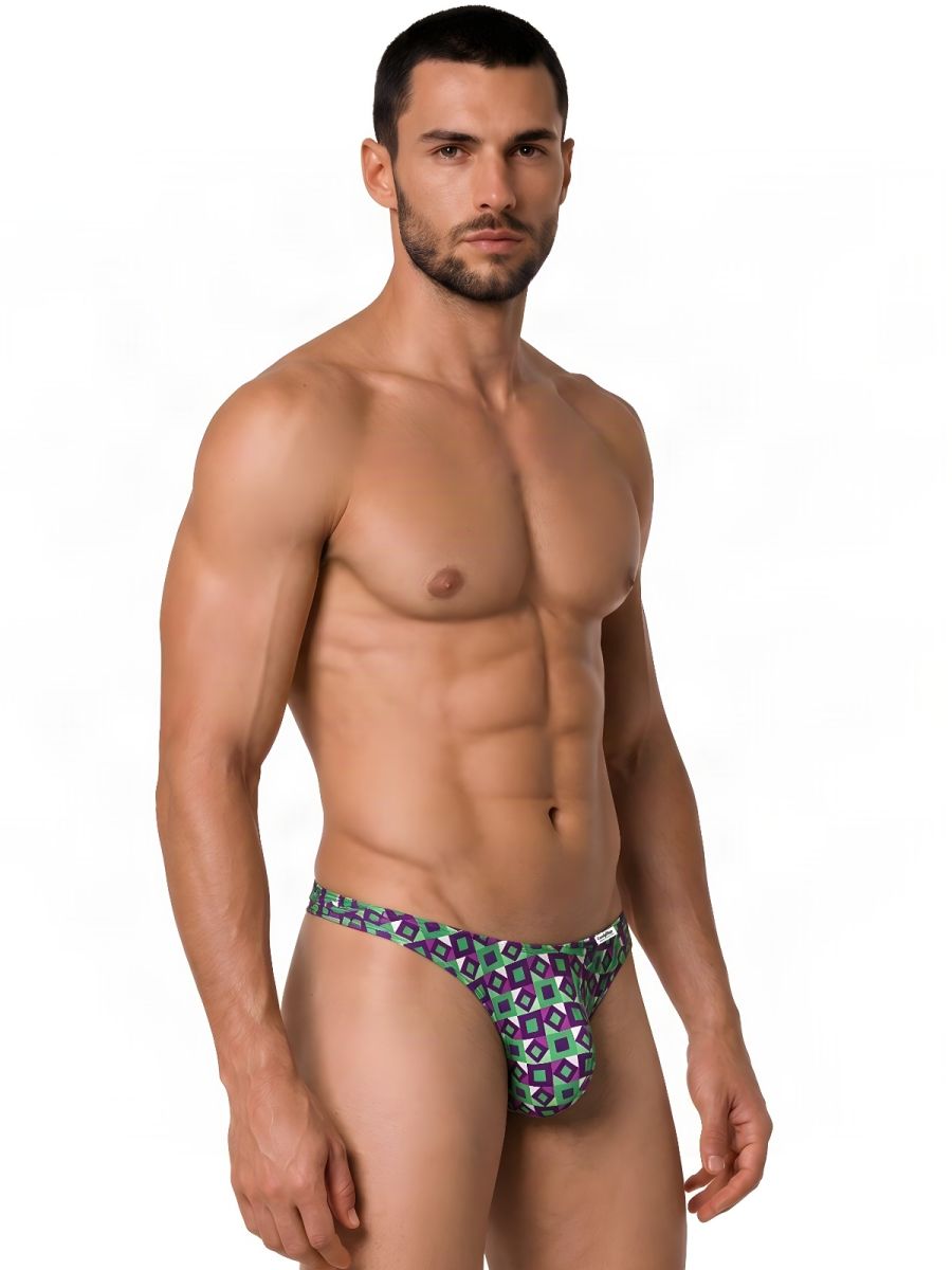 CandyMan 99924 Men's Underwear Printed Thong Color Printed Purple