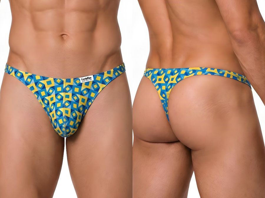 CandyMan 99924 Men's Underwear Printed Thong Color Printed Turquoise
