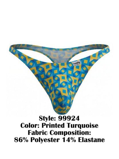 CandyMan 99924 Men's Underwear Printed Thong Color Printed Turquoise
