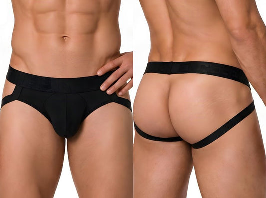 CandyMan 99925 Men's Underwear Supportive Strappy Jockstrap Color Black