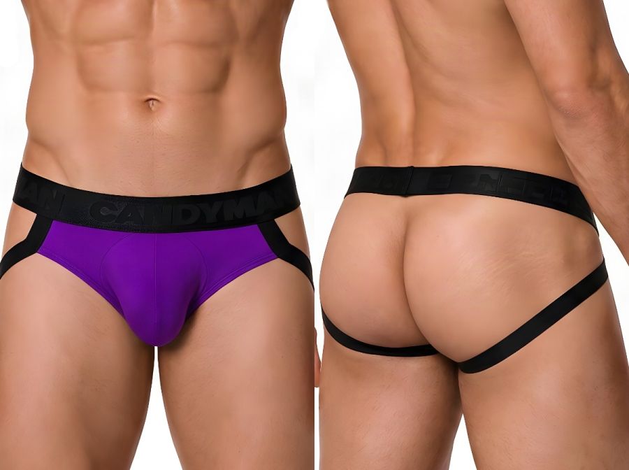 CandyMan 99925 Men's Underwear Supportive Strappy Jockstrap Color Orchid