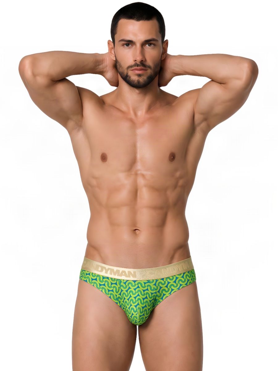 CandyMan 99926 Men's Underwear Printed Briefs Color Printed Green