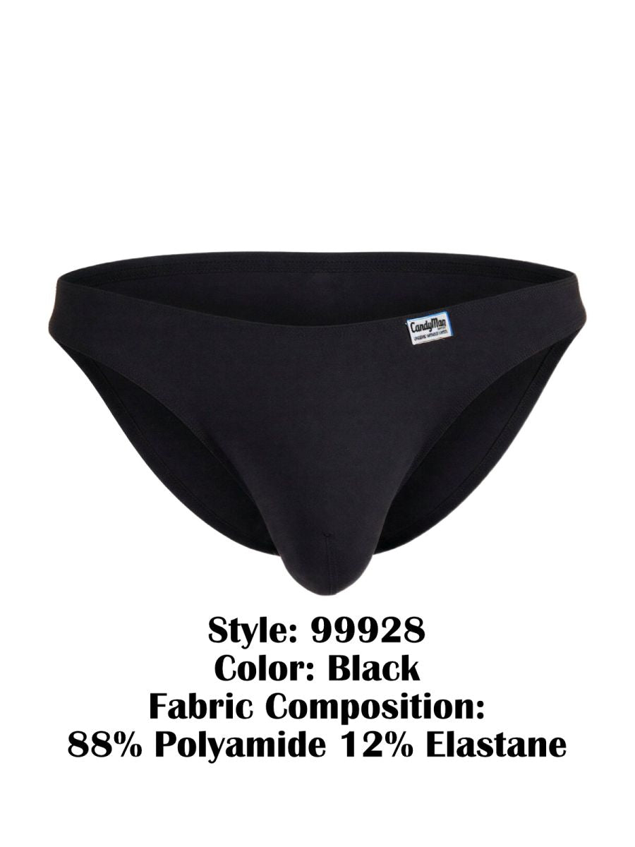 CandyMan 99928 Men's Underwear Bikini Sleek Low Rise Brief Color Black