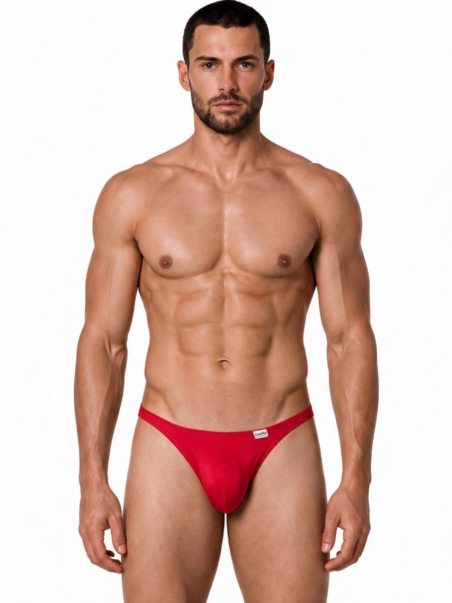 CandyMan 99930 Men's Underwear Sleek Low Rise Thong Color Red