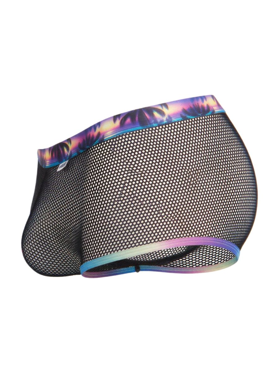 CandyMan 99934 Men's Underwear Breathable Mesh Tropical Trunks Color Black