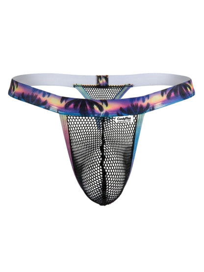 Tropical Palm Black Print Thong - view 5