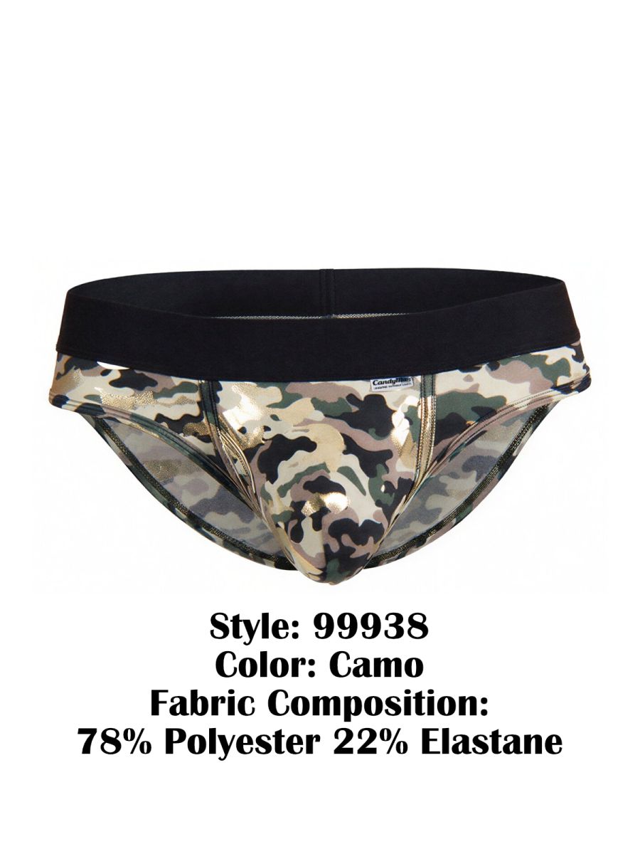 CandyMan 99938 Men's Underwear Contoured Support Low Rise Briefs Color Camo