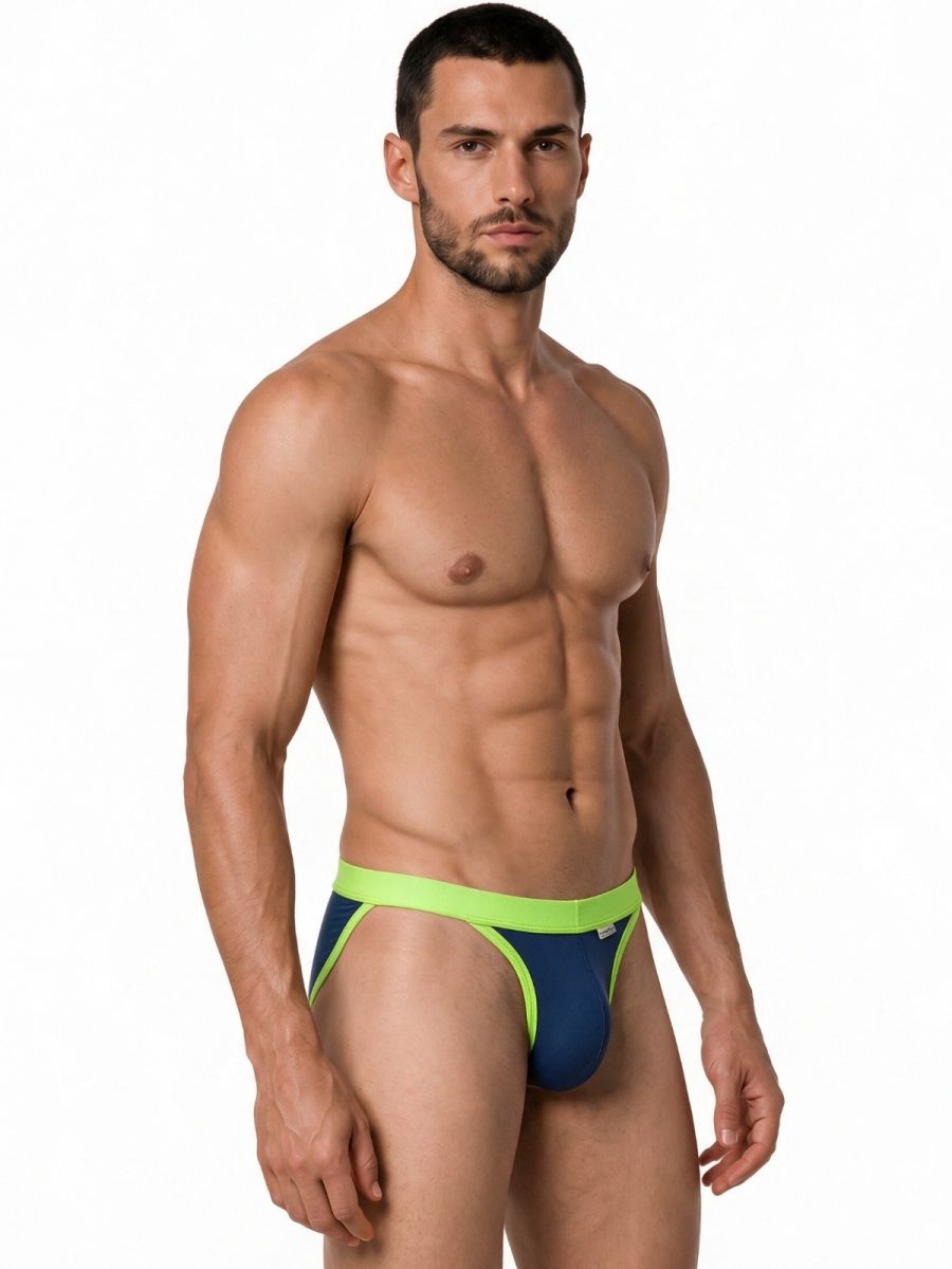 CandyMan 99941 Men's Underwear Bikini Athletic Low Rise Brief Color Navy