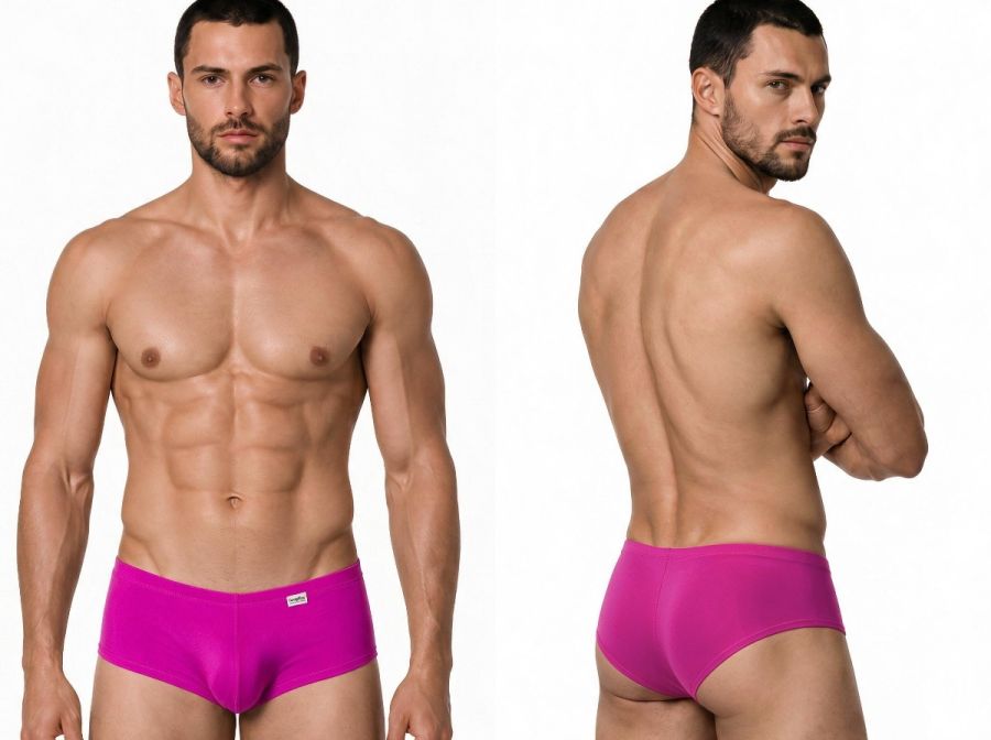 CandyMan 99943 Men's Underwear Sleek Low Rise Trunks Color Magenta