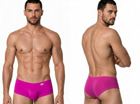 CandyMan 99943 Men's Underwear Sleek Low Rise Trunks Color Magenta