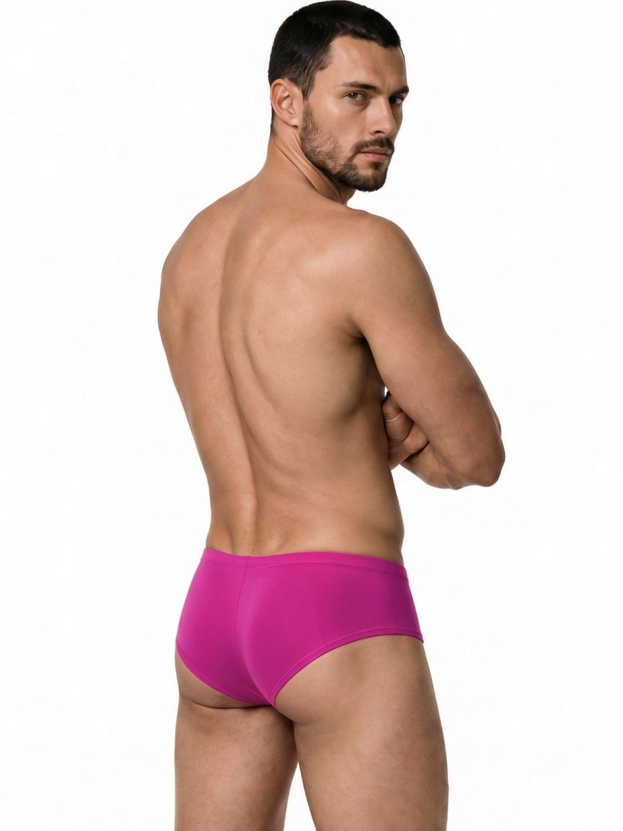 CandyMan 99943 Men's Underwear Sleek Low Rise Trunks Color Magenta